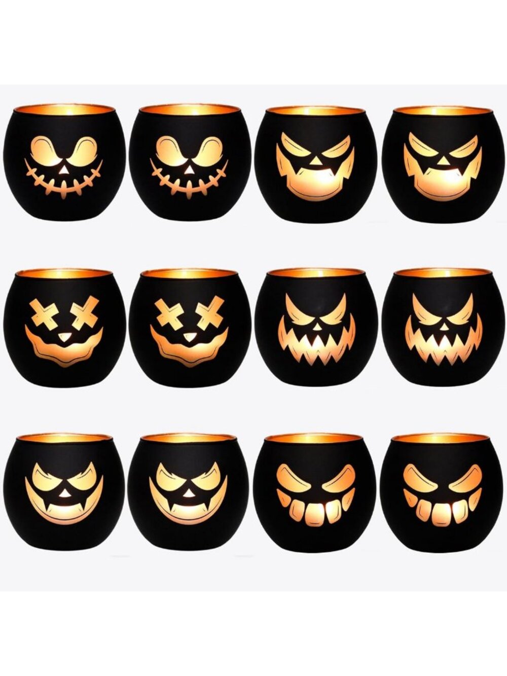 Jack O Lantern Votive Candle Holders for Indoor Outoddr Halloween Decor